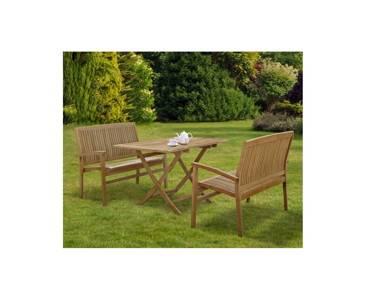 Rimini Teak Table and Benches Set