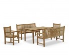 Sandringham Teak Chairs, Table and Benches Set