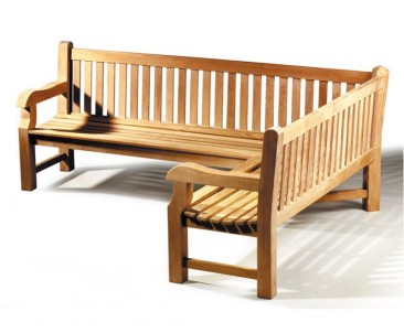 Balmoral Teak Wooden Corner Garden Bench (Right Orientation)