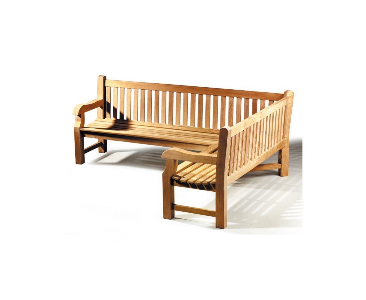 Balmoral Teak Wooden Corner Garden Bench (Right Orientation)