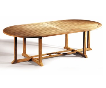 Hilgrove Deluxe Teak Oval Garden Garden Table - 2.6m x 1.2m - Hilgrove Tables