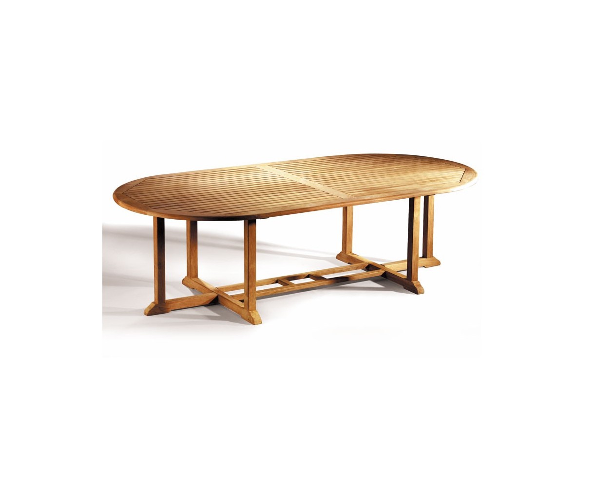 Hilgrove Deluxe Teak Oval Garden Garden Table - 2.6m x 1.2m