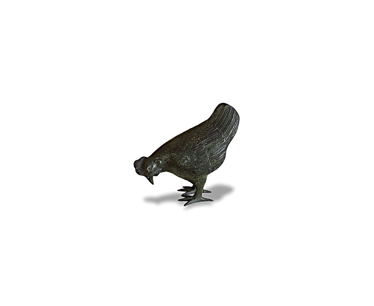 Small Hen Brass Garden Ornament