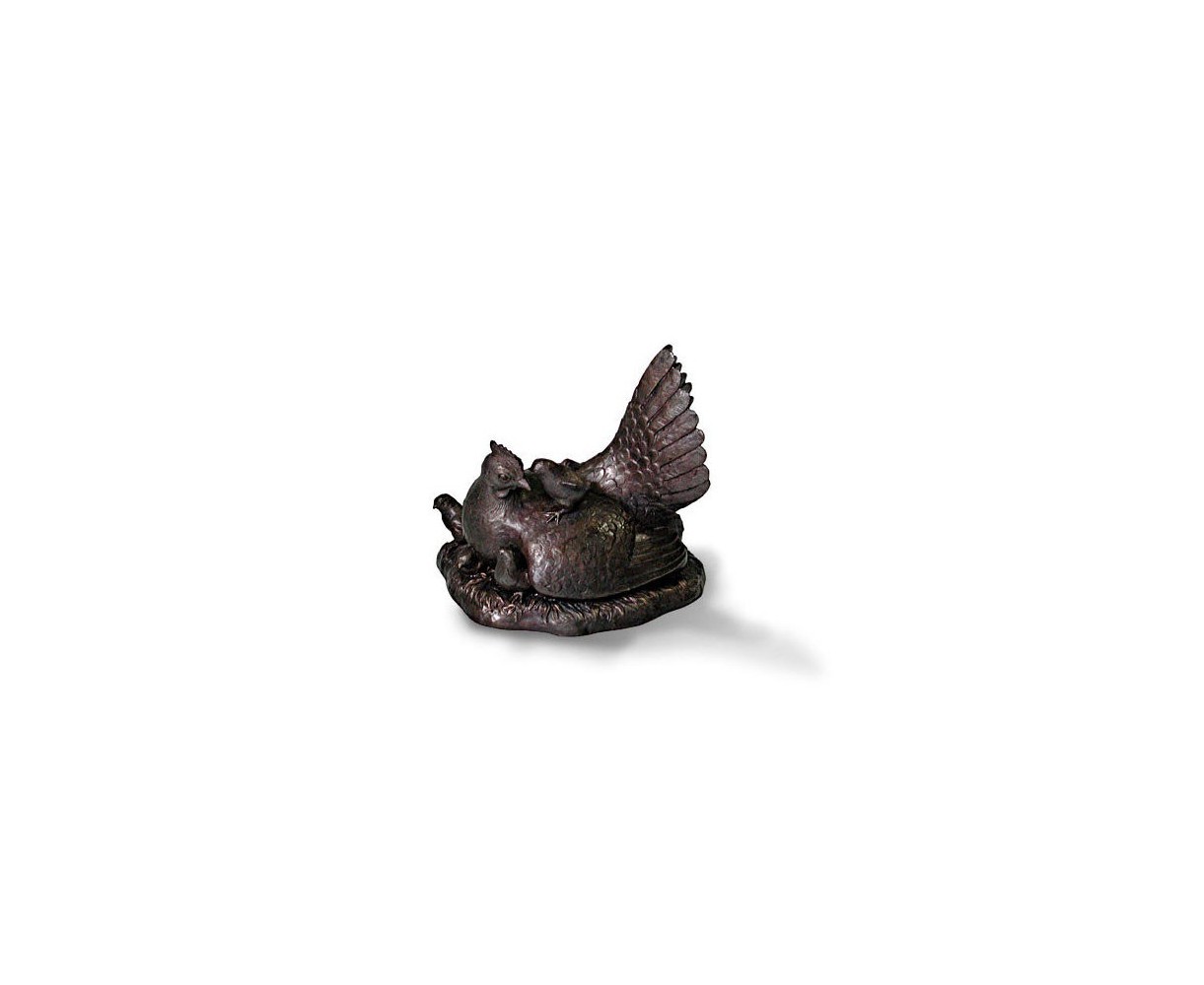 Chicken With ChickBrass Ornament - Great Garden Gift - Outdoor Accessories
