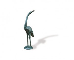 Medium Sized Crane With Head Up Brass Ornament - Animal Ornaments