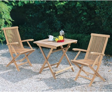 Rimini Teak Patio Garden Folding Table and Chairs Set