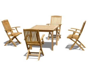 Sandringham table with 4 Bali Armchairs - 4 Seater Dining Sets