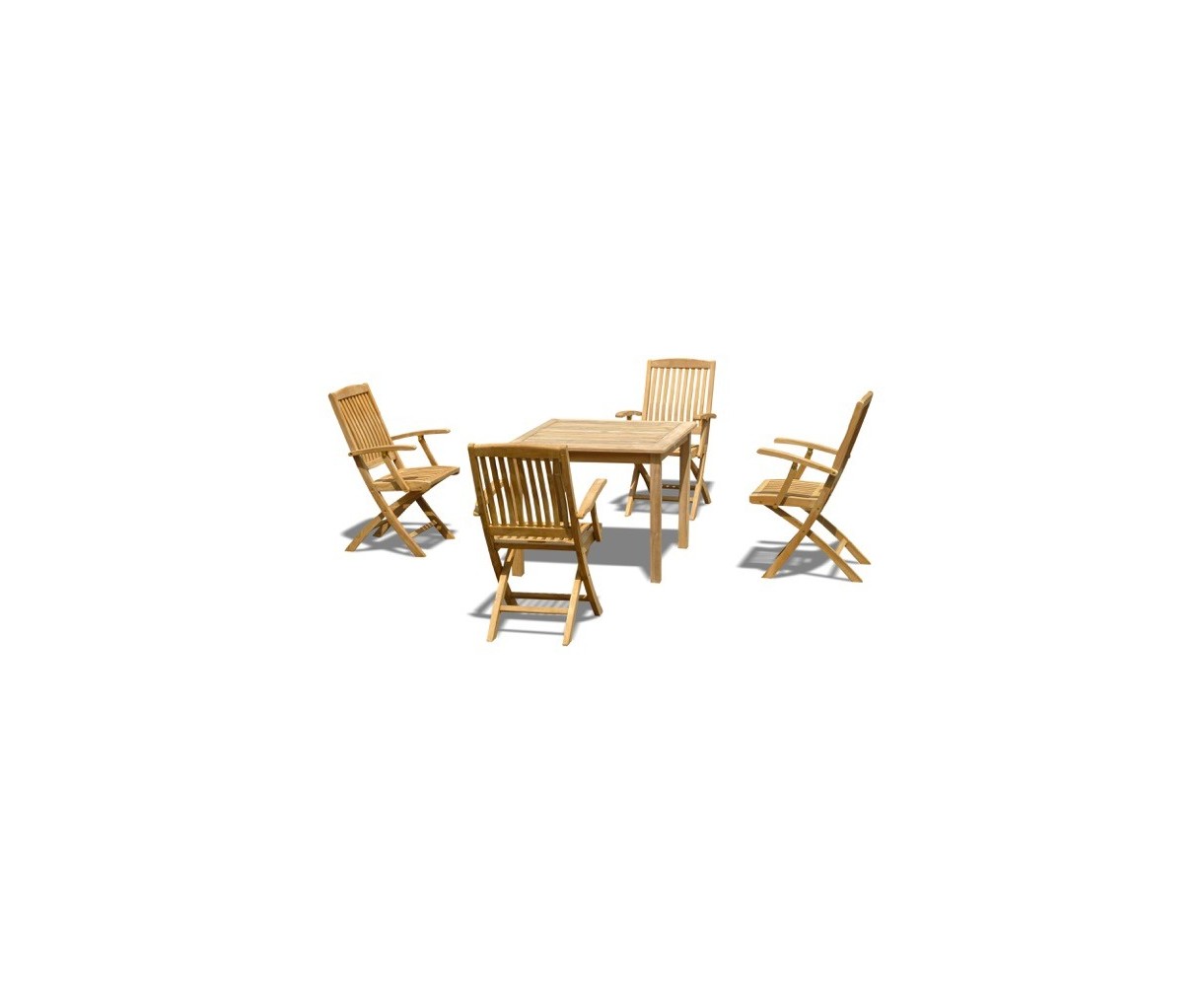 Sandringham table with 4 Bali Armchairs