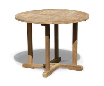 Canfield Teak Round Outdoor Dining Table - 1m - Fixed Tables