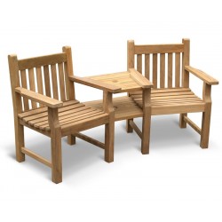 Taverners Garden Teak Companion Seat - Jack and Jill Seat