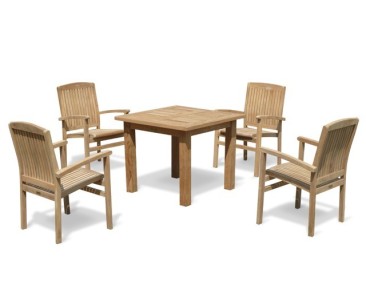 Balmoral 4 Seater Garden Table and Stacking Chairs - Fixed Table