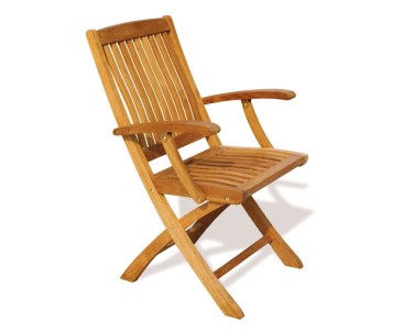 Bali Teak Folding Outdoor Armchair - Armchairs