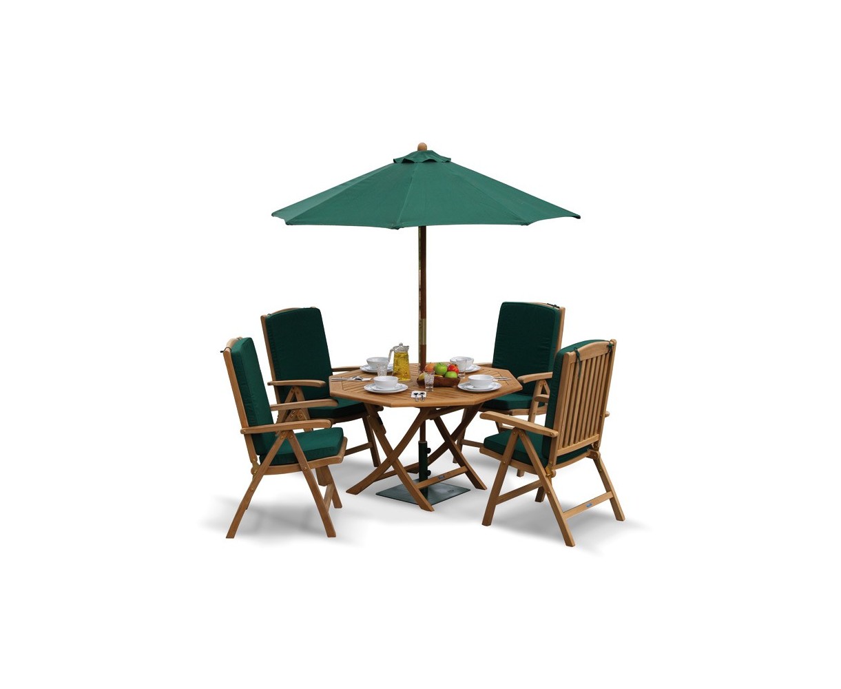 Suffolk Garden Folding Dining Table and Reclining Chairs Set