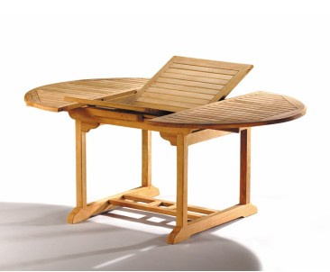 Brompton Teak Single-Leaf Extending Garden Table 120-180cm - Garden Tables