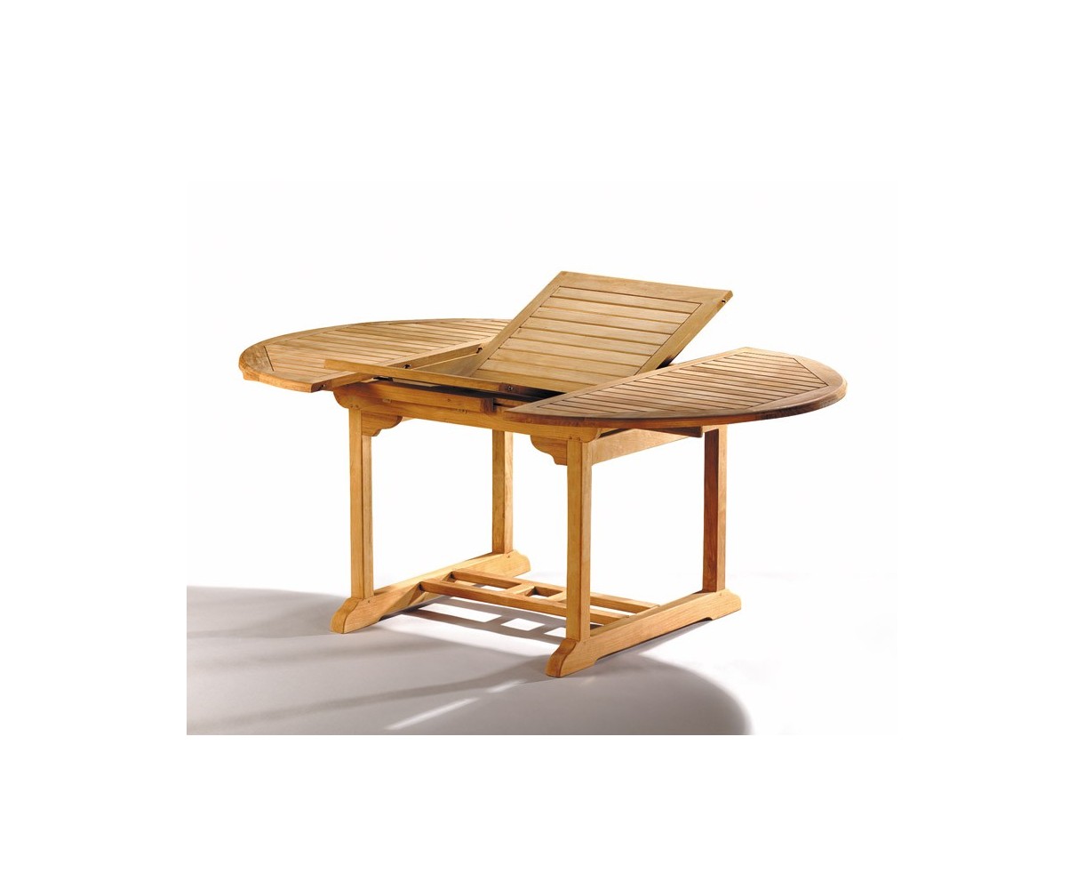 Brompton Teak Single-Leaf Extending Garden Table 120-180cm