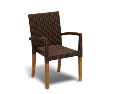 St Tropez Teak and Rattan Table and Chairs Set