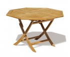 Suffolk 5ft Teak Folding Outdoor Octagonal Table - 150cm