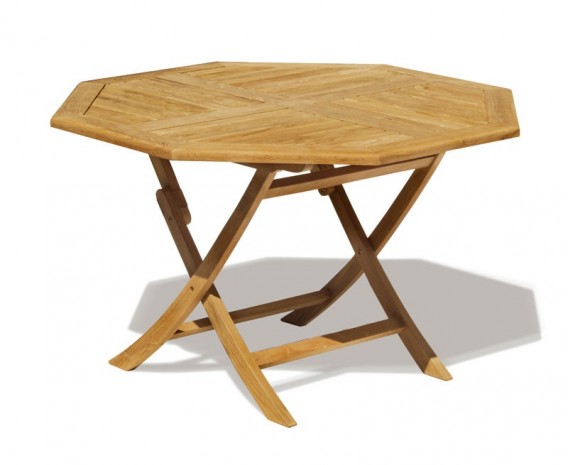 Suffolk 5ft Teak Folding Outdoor Octagonal Table - 150cm