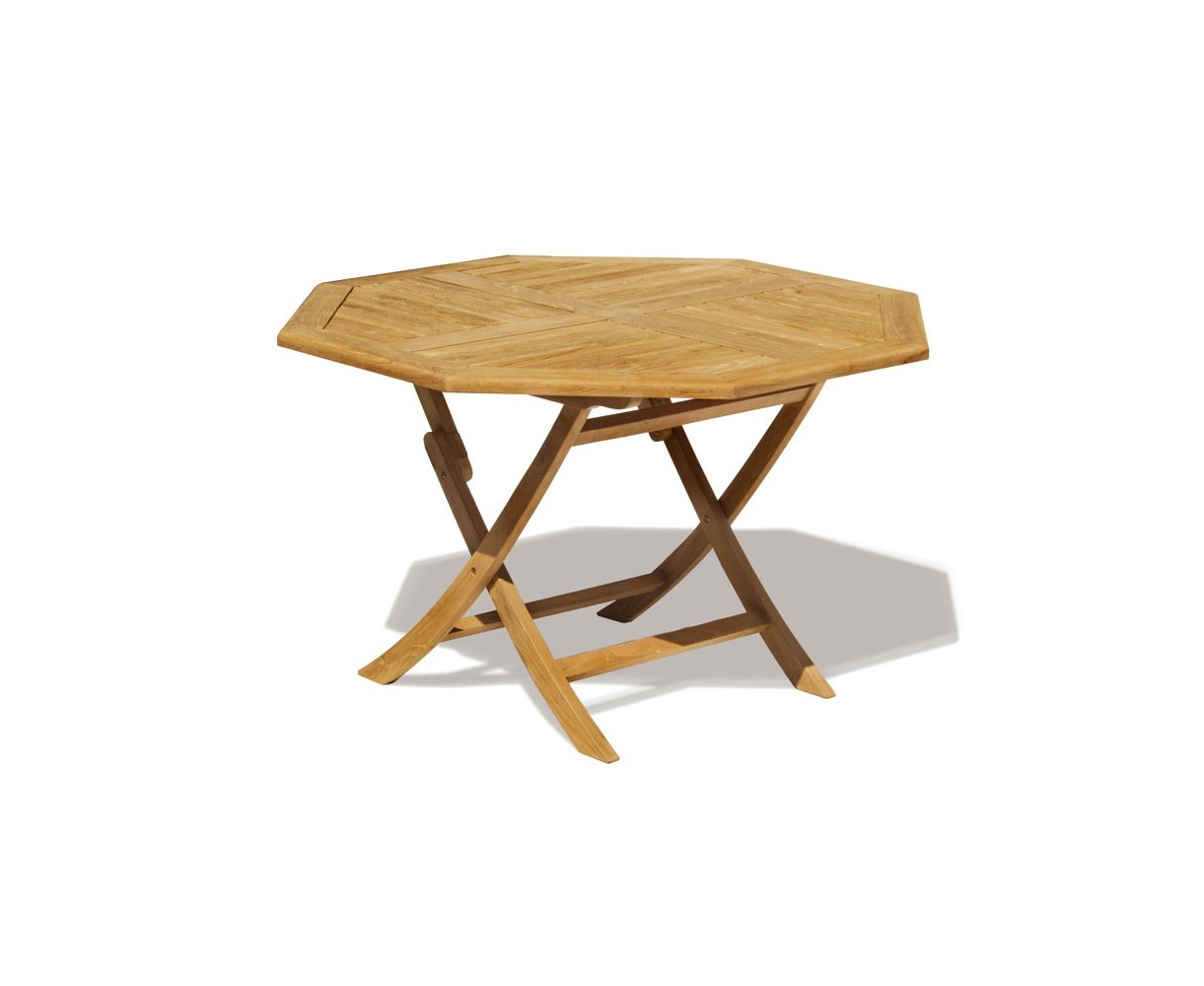 Suffolk 5ft Teak Folding Outdoor Octagonal Table - 150cm