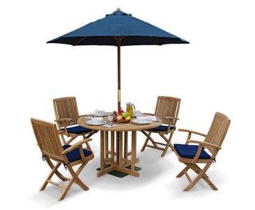 Berrington Round Garden Gateleg Table and Armchairs Set