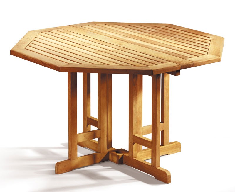 Berrington Teak Gateleg Octagonal Garden Table 120cm