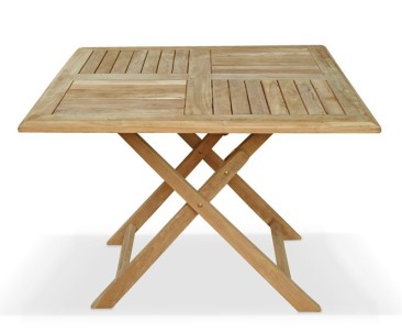 Suffolk Teak Folding Garden Table and 4 Stacking Chairs Set