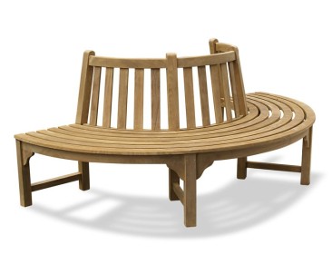 Teak Circular Half Tree Seat - Heavy Duty Garden Benches