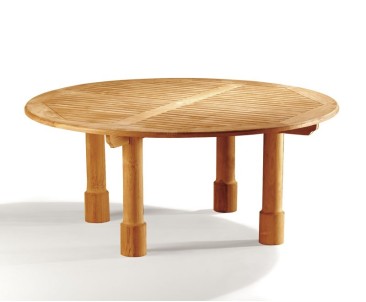 Titan 6ft Teak Circular Garden Table - 180cm - Round Tables