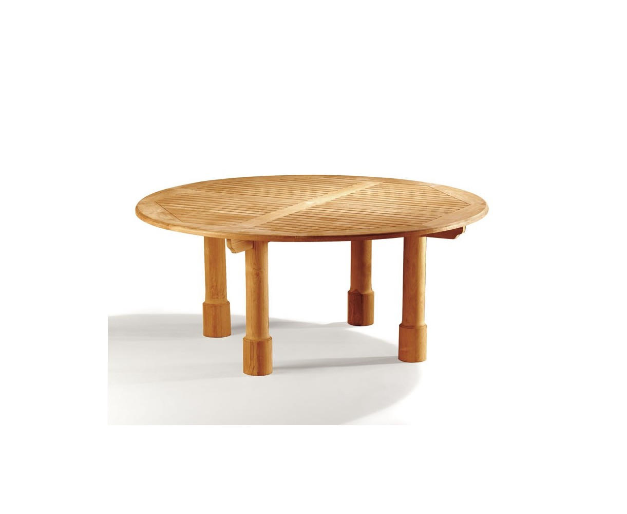 Titan 6ft Teak Circular Garden Table - 180cm