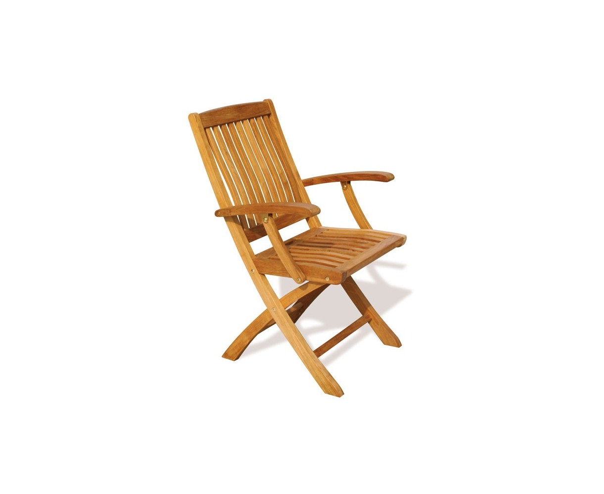 Deluxe Brompton Teak Dining Table and Bali Folding & Reclining Chairs Set