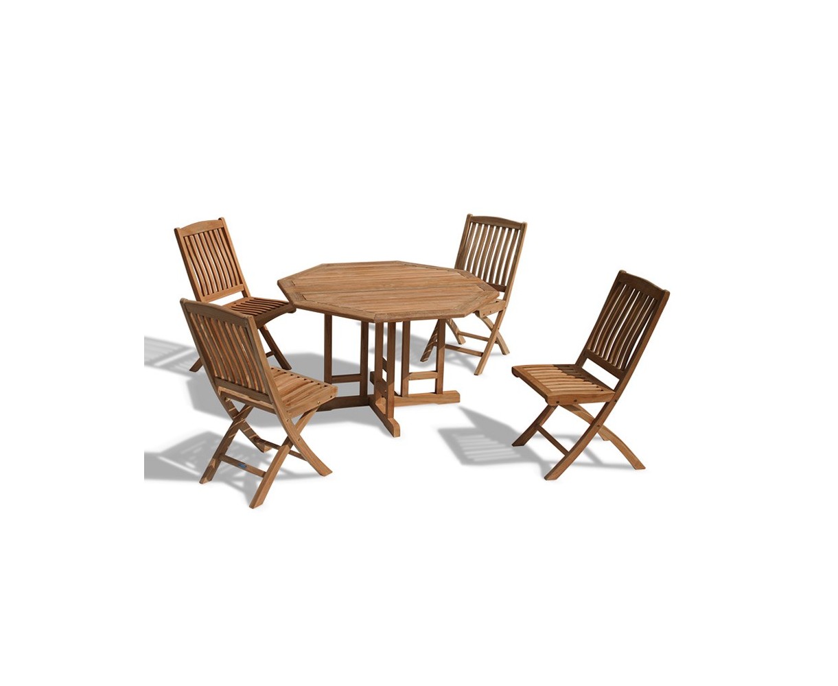 Berrington Garden Gateleg Table and Chairs Set - Patio Outdoor Drop Leaf Table and Folding Chairs