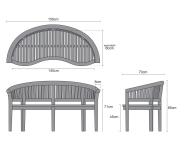 Wimbledon Barcelona Teak Table, Chairs and Benches Set