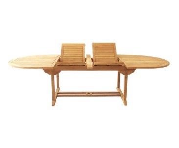 Bali Teak 10 Seater Extending Dining Table and Reclining Chairs Set