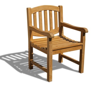 Ascot Oval Back Teak Garden Armchair - Teak Garden Chairs