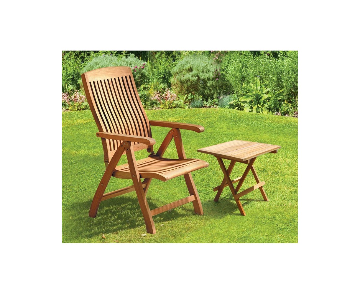 Bali Teak Garden Recliner Chair with FREE Picnic Table