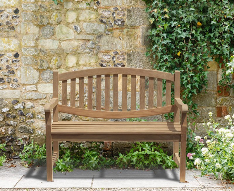 Ascot Teak 2 Seater Garden Bench Small Garden Seat