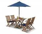 Rimini Teak Folding Garden Table and 4 Arm Chairs