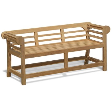 Low Back Teak Lutyens-Style Bench - 1.65m