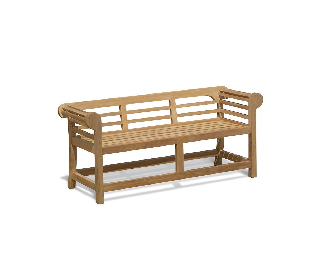 Low Back Teak Lutyens-Style Bench - 1.65m