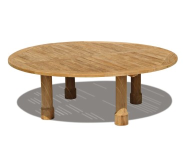 Titan Teak Round Outdoor Table - 2.2m - Fixed Tables