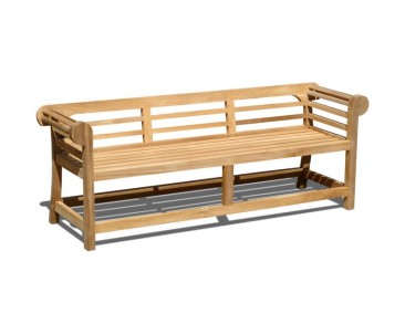 Low Back Teak Lutyens-Style Bench - 1.95m