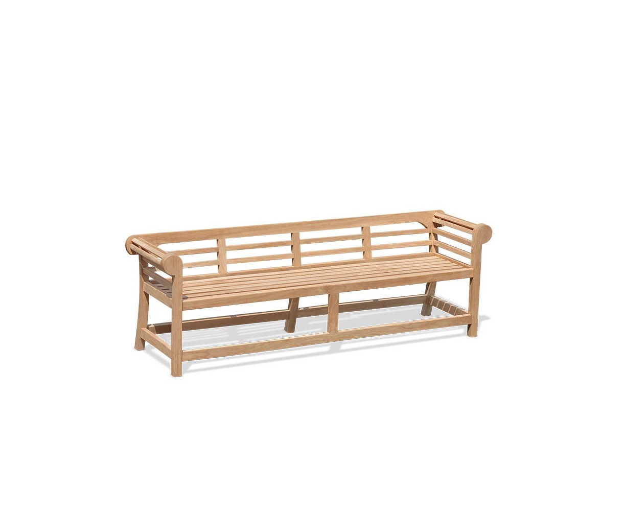 Low Back Teak Lutyens-Style Bench - 2.25m