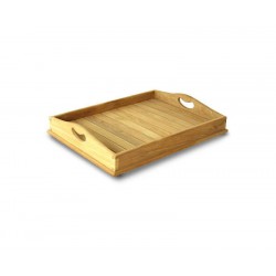 Teak Serving Tray - Straight Slats