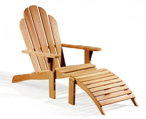 Teak Adirondack Chair With Leg Rest