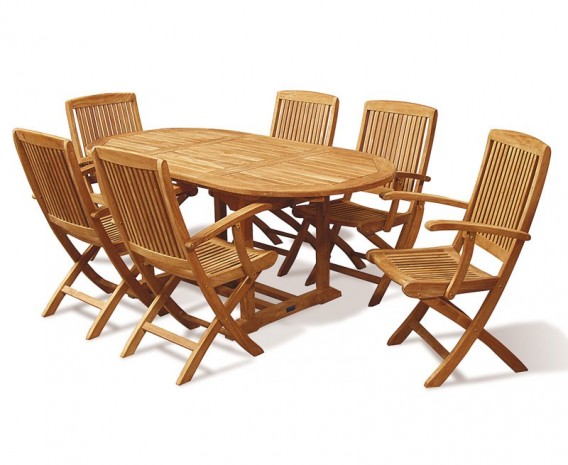 Bijou Expandable Dining Table Set with Folding Armchairs