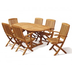 Bijou Expandable Dining Table Set with Folding Armchairs