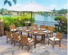 Hilgrove 8 Seater Teak Dining Set with Stacking Chairs