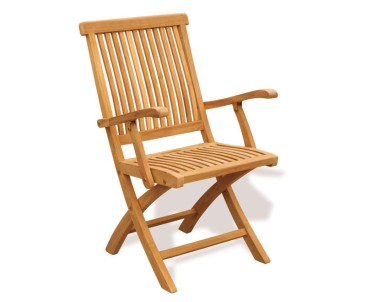 Brompton Teak Folding Armchair - Folding Chairs