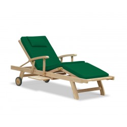 Luxury Teak Reclining Lounger with Arms & Cushion