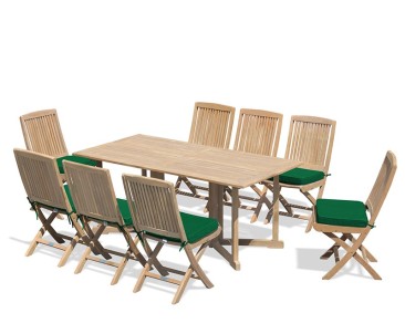 Shelley 8 Seater Teak Folding Set with Rimini Chairs